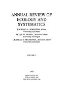 Annual review of ecology and systematics.