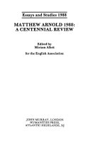 Matthew Arnold 1988 : a centennial review