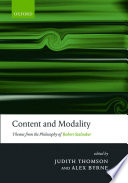 Content and modality : themes from the philosophy of Robert Stalnaker