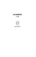 Numbers 1-20 : a new translation with introduction and commentary