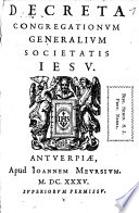 Canones Congregationvm Generalivm Societatis Iesv.