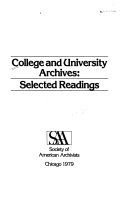 College and university archives : selected readings.