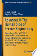 Advances in The Human Side of Service Engineering Proceedings of the AHFE 2017 International Conference on The Human Side of Service Engineering, July 17−21, 2017, The Westin Bonaventure Hotel, Los Angeles, California, USA