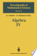 Algebra IV Infinite Groups. Linear Groups