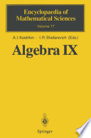 Algebra IX Finite Groups of Lie Type Finite-Dimensional Division Algebras