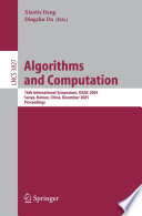 Algorithms and Computation 16th International Symposium, ISAAC 2005, Sanya, Hainan, China, December 19-21, 2005, Proceedings