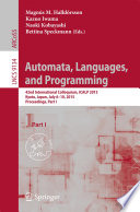 Automata, Languages, and Programming 42nd International Colloquium, ICALP 2015, Kyoto, Japan, July 6-10, 2015, Proceedings, Part I