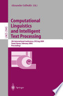 Computational Linguistics and Intelligent Text Processing 5th International Conference, CICLing 2004, Seoul, Korea, February 15-21, 2004, Proceedings