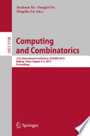 Computing and Combinatorics 21st International Conference, COCOON 2015, Beijing, China, August 4-6, 2015, Proceedings