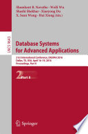 Database Systems for Advanced Applications 21st International Conference, DASFAA 2016, Dallas, TX, USA, April 16-19, 2016, Proceedings, Part II