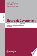 Electronic Goverment 6th International Conference, EGOV 2007, Regensburg, Germany, September 3-7, 2007, Proceedings