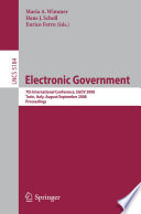 Electronic Government 7th International Conference, EGOV 2008, Torino, Italy, August 31 - September 5, 2008, Proceedings