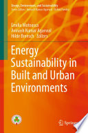 Energy Sustainability in Built and Urban Environments