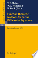 Function Theoretic Methods for Partial Differential Equations Proceedings of the International Symposium Held at Darmstadt, Germany, 12-15 April 1976