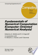 Fundamentals of Numerical Computation (Computer-Oriented Numerical Analysis) (Computer-Orientated Numerical Analysis)