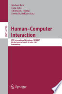 Human-Computer Interaction International Workshop, HCI 2007 Rio de Janeiro, Brazil, October 20, 2007 Proceedings