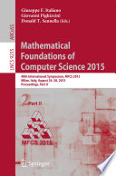 Mathematical Foundations of Computer Science 2015 40th International Symposium, MFCS 2015, Milan, Italy, August 24-28, 2015, Proceedings, Part II