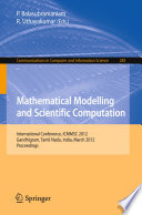 Mathematical Modelling and Scientific Computation International Conference, ICMMSC 2012, Gandhigram, Tamil Nadu, India, March 16-18, 2012