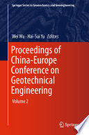 Proceedings of China-Europe Conference on Geotechnical Engineering Volume 2