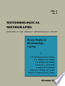 Recent Studies in Bioclimatology A Group of Contributions