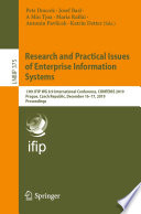 Research and Practical Issues of Enterprise Information Systems 13th IFIP WG 8.9 International Conference, CONFENIS 2019, Prague, Czech Republic, December 16–17, 2019, Proceedings