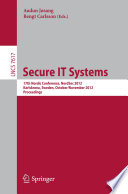 Secure IT Systems 17th Nordic Conference, NordSec 2012, Karlskrona, Sweden, October 31 -- November 2, 2012, Proceedings