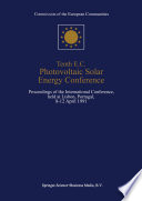 Tenth E.C. Photovoltaic Solar Energy Conference Proceedings of the International Conference, held at Lisbon, Portugal, 8–12 April 1991