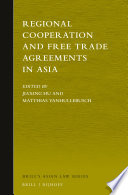 Regional cooperation and free trade agreements in Asia