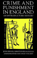 Crime and punishment in England : an introductory history