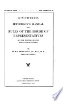 Constitution, Jefferson's manual, and Rules of the House of Representatives of the United States.