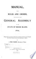 Manual, with rules and orders, for the use of the General Assembly of the state of Rhode Island.