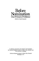 Before nomination : our primary problem : a conference