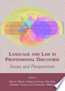 Language and law in professional discourse : issues and perspectives