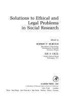 Solutions to ethical and legal problems in social research