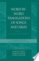 Word-by-word translations of songs and arias
