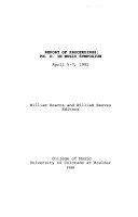 Report of proceedings : Ph. D. in Music Symposium, April 5-7, 1985