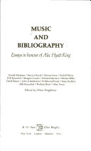 Music and bibliography : essays in honour of Alec Hyatt King
