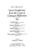 Seven symphonies from the court of Oettingen-Wallerstein, 1773-1795