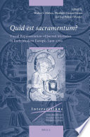 Quid est sacramentum? : visual representation of sacred mysteries in early modern Europe, 1400-1700