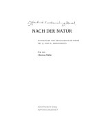 Nach der Natur : Zeichnungen und Druckgraphische Werke des 15. und 16. Jahrhunderts /