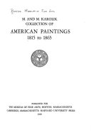 M. and M. Karolik Collection of American paintings, 1815 to 1865.