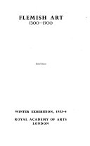 Flemish art, 1300-1700. Winter exhibition, 1953-4. [Catalogue]