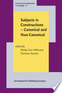 Subjects in constructions - canonical and non-canonical