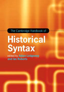 The Cambridge handbook of historical syntax