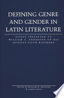 Defining genre and gender in Latin literature : essays presented to William S. Anderson on his seventy-fifth birthday