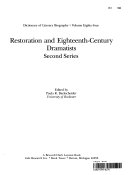 Restoration and eighteenth-century dramatists. Second series