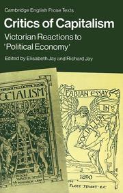 Critics of capitalism : Victorian reactions to "political economy"