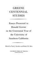 Greene centennial studies : essays presented to Donald Greene in the centennial year of the University of Southern California