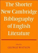 The Shorter new Cambridge bibliography of English literature