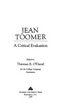 Jean Toomer : a critical evaluation